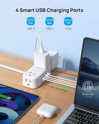 TROND 360° Rotating Flat Plug Power Strip, 10FT Extension Cord - Image 4