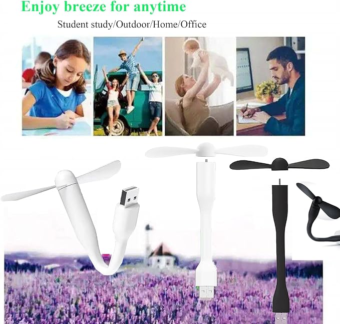 Mini USB Fan, Portable Pocket Fan USB-A Powered Little Cooler, Quiet Operation - Image 2