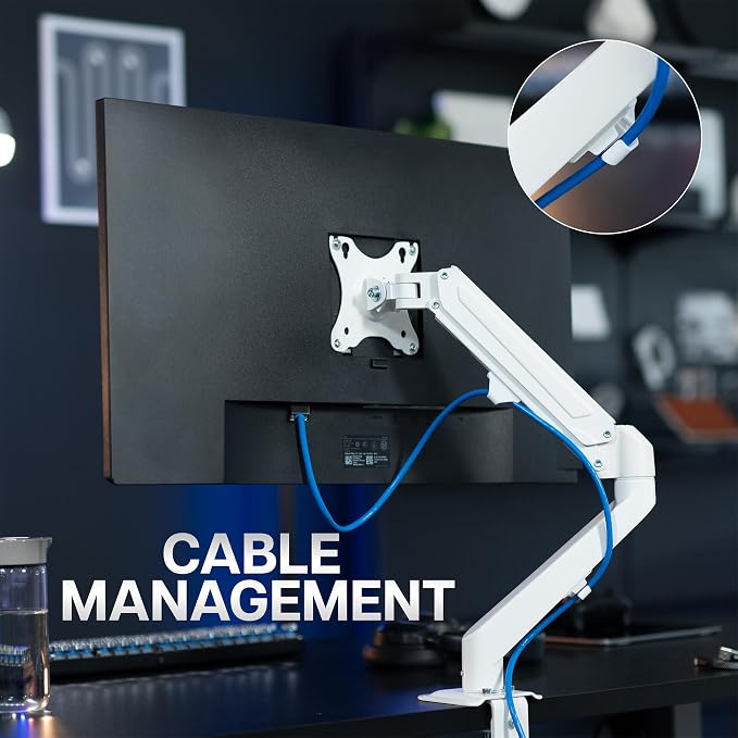 VIVO Articulating Single 17 to 27 inch Pneumatic Spring Arm Clamp-on Desk Mount - Image 9