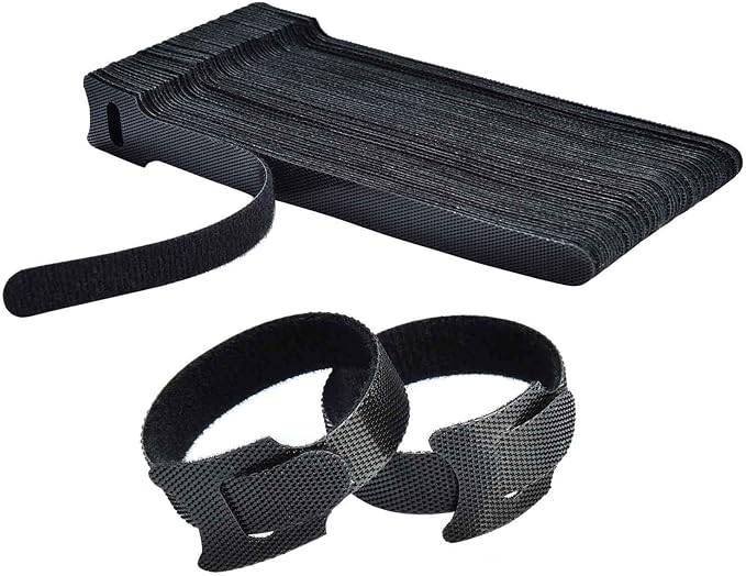 60PCS Fastening Cable Ties Reusable, Premium 6-Inch Adjustable Cord Ties by HMROPE