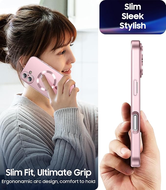 Magnetic for iPhone 16 Case Slim Soft Silicone Bumper Shockproof Metallic - Image 7