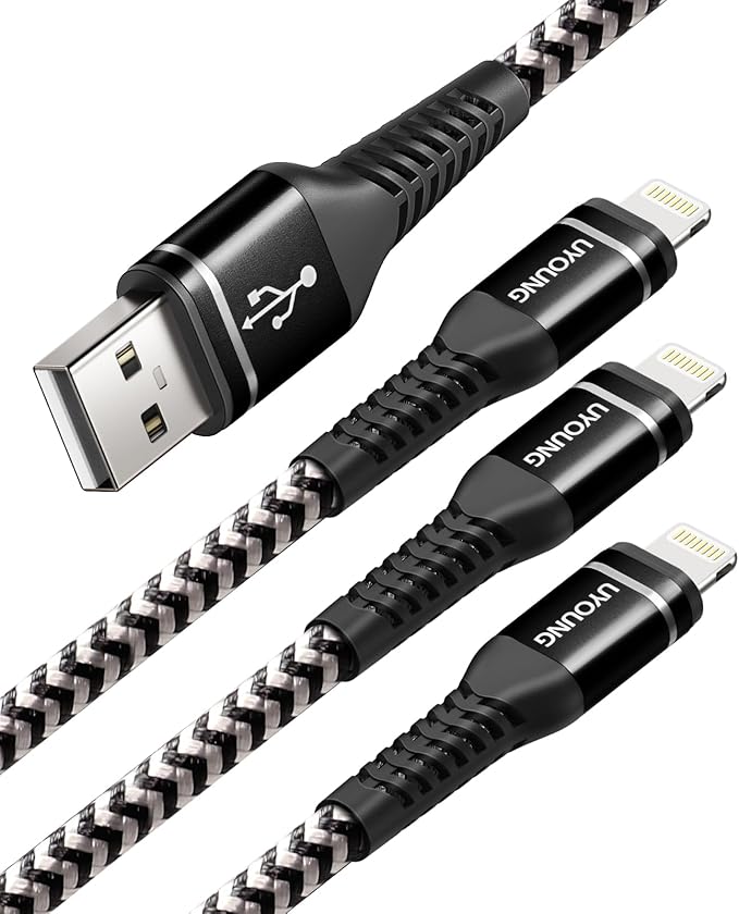 UYOUNG iPhone Charger Cable 3Pack 6FT USB to Lightning Cable Nylon Braided by UYOUNG