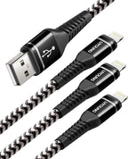 10 FT iPhone Charger Cable 3Pack Long Durable Nylon Braided USB Lightning Fast by UYOUNG