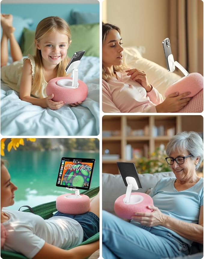 Phone Stand with Pillow, Adjustable iPhone Stand with Anti-Slip Strips - Image 2