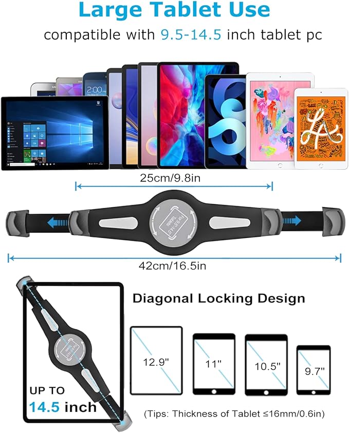 Gooseneck Car/Truck Seat Rail Tablet Holder Mount - Image 2