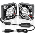 2 Packs USB Fan 40mm x 10mm DC 5V Mini Cooling Brushless Box Fan by AmRunJe-CalmDownYourDevice