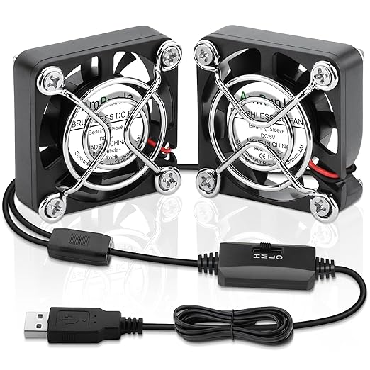 2 Packs USB Fan 40mm x 10mm DC 5V Mini Cooling Brushless Box Fan by AmRunJe-CalmDownYourDevice