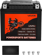 VEVOR Motorcycle Battery, 12 Volt 7Ah, LiFePO4 Lithium Pre-Charged Powersports - Image 9