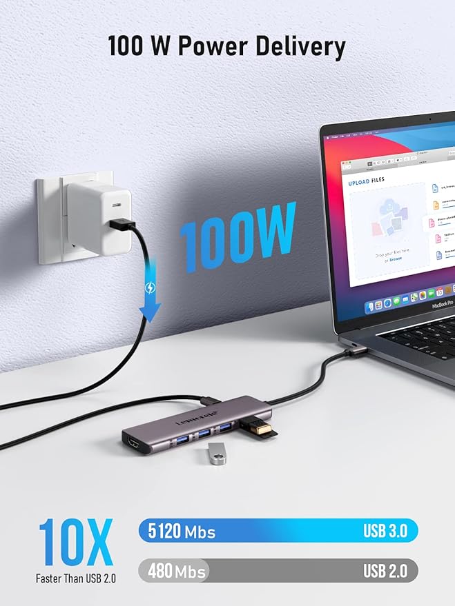 Lemorele USB C Docking Station for Laptop, 7 in 1 USB C Hub - Image 4