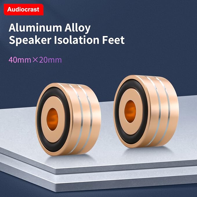 Audiocrast 4X HiFi Speaker Spikes Isolation Feet Pad, Aluminum 40x20mm - Image 4