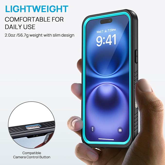 Lanhiem for iPhone 16 Case, IP68 Waterproof Dustproof Shockproof Cases - Image 4