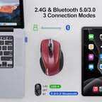 TECKNET Wireless Mouse Silent 4800 DPI Computer USB A & Bluetooth Mouse 6 - Image 2