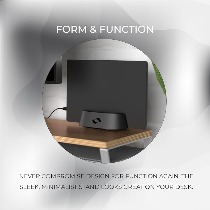HumanCentric Vertical Laptop Stand in Black Aluminum, Upright Adjustable Holder - Image 5