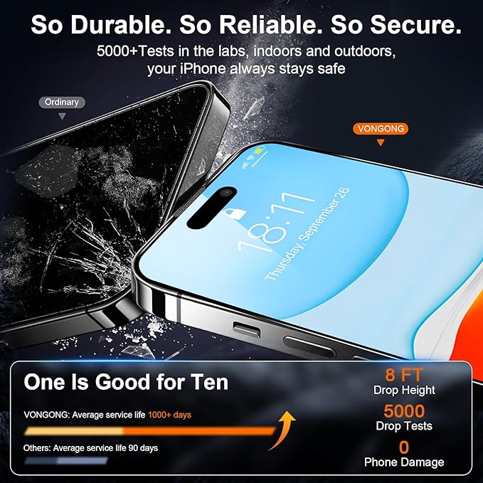 2 Pack Screen Protector for iPhone 16 Pro Max, Durable and Drop-Proof - Image 3