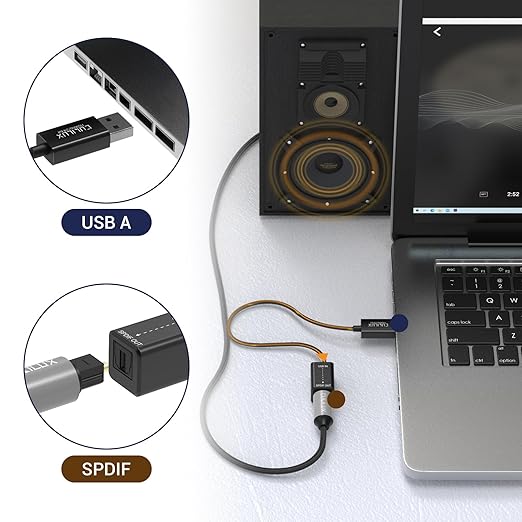 Cubilux USB A to TOSLINK Optical Audio Adapter, Unidirectional USB Type A to - Image 7