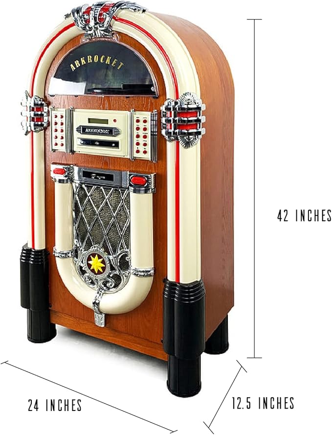 Arkrocket Full Size Jukebox Vinyl Record Player Bluetooth USB SD CD Player - Image 9