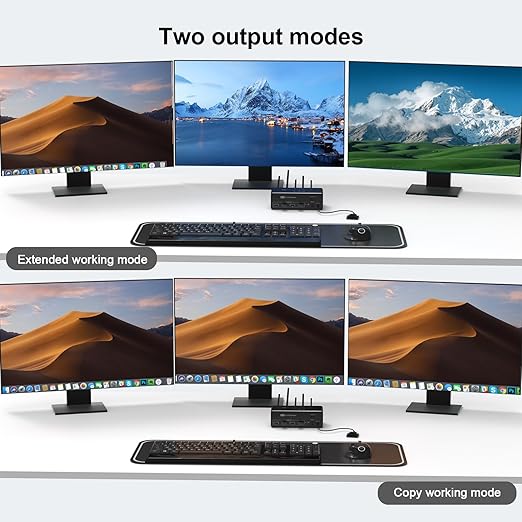 DEMEXBOOK HDMI DisplayPort KVM Switch 3 Monitors 2 Computers 8K@60Hz, Triple - Image 7