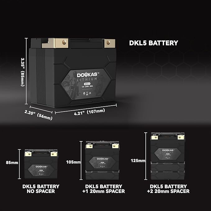 DKL5 300A LiFePO4 Motorcycle Lithium Battery, 12V 2Ah Powersports Battery - Image 6