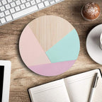 Round Mouse Pad, Wood Pink Green Purple Splice Mouse Pad, Washable Gaming - Image 5