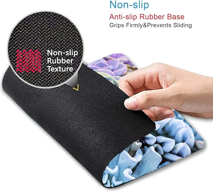 Succulents Mouse Mat, Waterproof Mouse Pad Non-Slip Rubber Base - Image 3