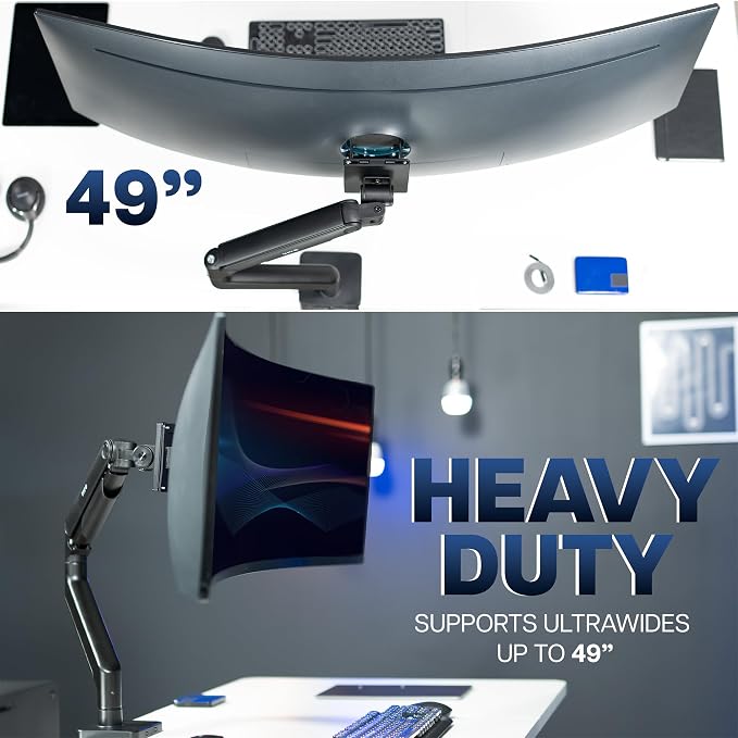 VIVO Heavy Duty Aluminum Ultrawide Monitor Tension Arm - Image 7