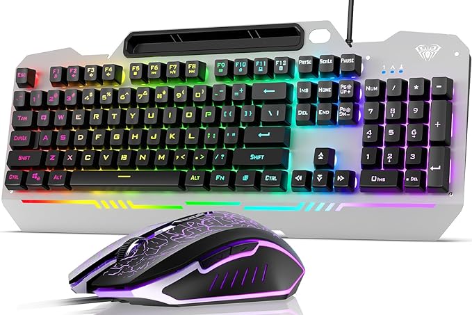 AULA Keyboard, T102 104 Keys Gaming Keyboard and Mouse Combo by AULA