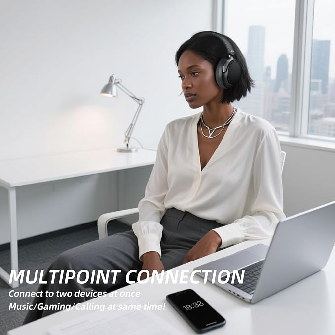 FunHub Active Noise Cancelling Headphones, Wireless Headphones BT 6.0 - Image 4