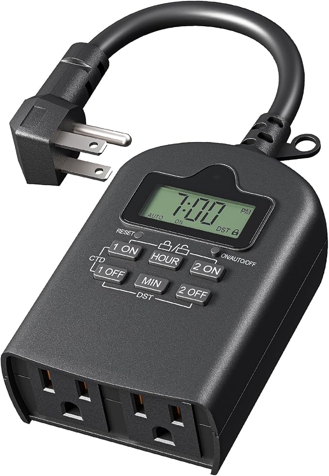 DEWENWILS Outdoor Timer Outlet Waterproof, Outdoor Digital Timer by DEWENWILS