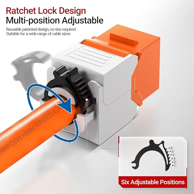 AMPCOM CAT6 RJ45 Keystone Jack - Image 2