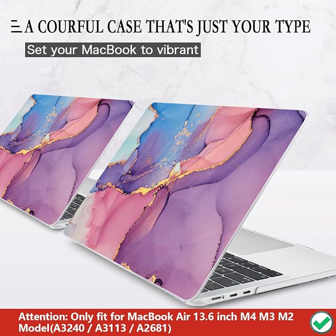 CISSOOK Compatible with MacBook Air 13.6 inch Case 2025 2024 2022 Release M4 M3 - Image 3