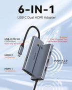 Docking Station USB C to Dual HDMI Adapter, USBC Hub Dual hdmi Monitors - Image 2