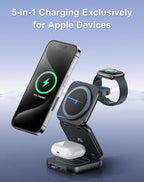 5-in-1 Wireless Charger for MagSafe, AC ISLAND Portable Travel Charging Station - Image 2