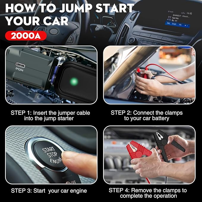 NEXPOW 2000A Peak Car Battery Jump Starter - Image 4