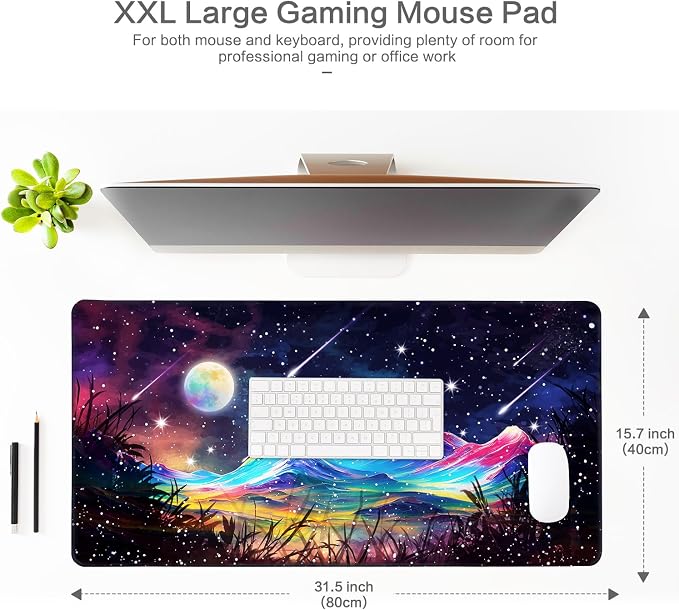 Lokigo Desk Pad Moon Meteor, Big Mouse Pad Mountains Boys Girls Extended Large - Image 2