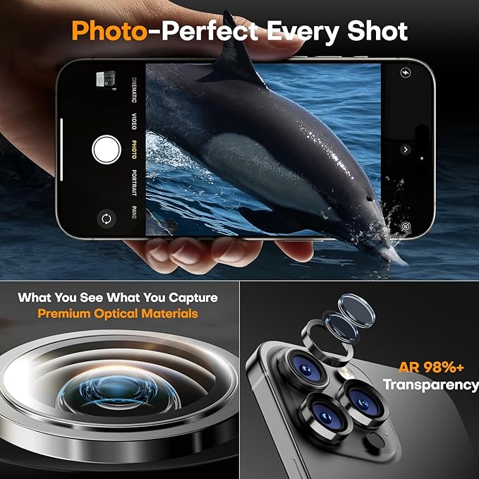 Camera Lens Protector for iPhone 16 Pro Max/16 Pro/15 Pro Max/15 Pro/14 Pro - Image 5