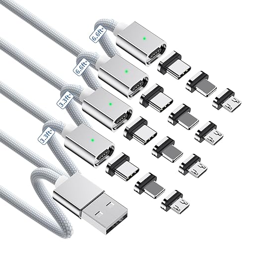ZBF Magnetic Charging Cable 3A Fast Charging 3 in 1 Magnetic Phone Charger by ZBF