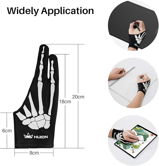 HUION Skeleton Artist Glove for Graphic Drawing Tablet Pad Monitor Painting - Image 6