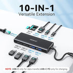ABIWAZY USB C Hub Multiport Adapter, 10 in 1 USBC to Ethernet Adapter - Image 2