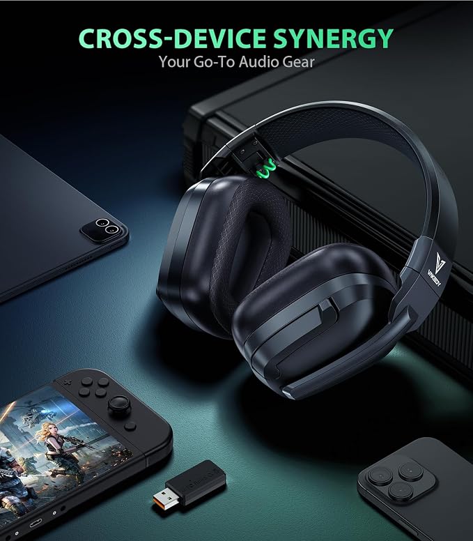 HW11 Wireless Gaming Headset for PS5, PS4 Pro, Gamer Headphones for PC - Image 4