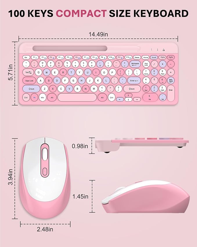 Colorful Wireless Keyboard and Mouse Combo - Image 8