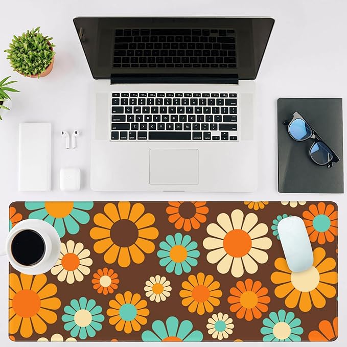 Mouse Pad Large Retro Flower Non-Slip Game Desk Mat - Image 2