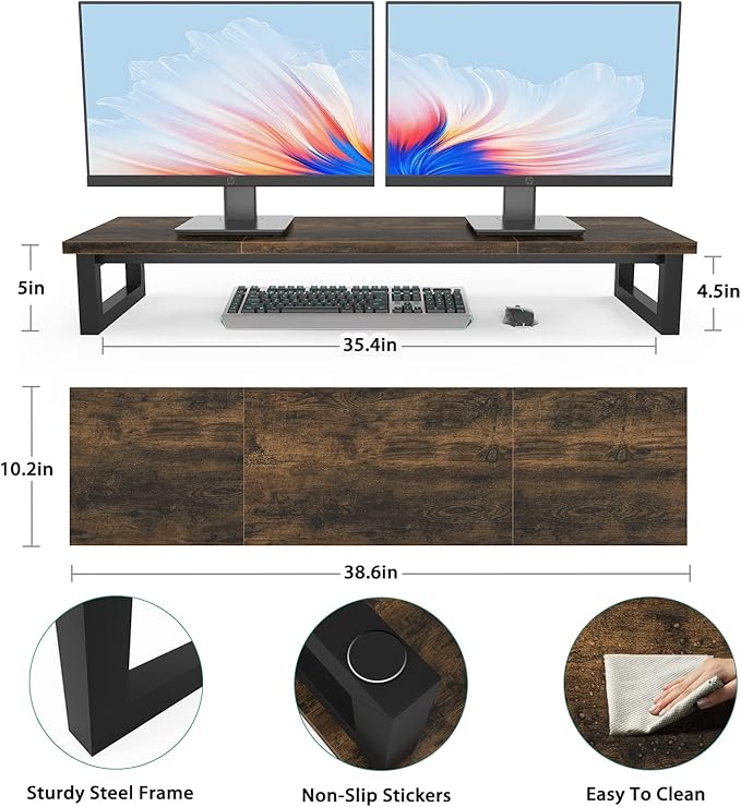Dual Monitor Stand Riser, 39Inch Large Monitor Stands - Image 7