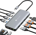 USB C Docking Station Dual HDMI Adapter, 11 in 1 Multi Display Docking Station by NOVOO
