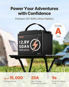VEVOR 12V 50Ah LiFePO4 Battery, Deep Cycle Lithium Iron Phosphate Battery - Image 2