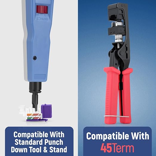 Everest 45° Angled RJ45 Cat6 Keystone Jacks 20-Pack in Purple - Image 5