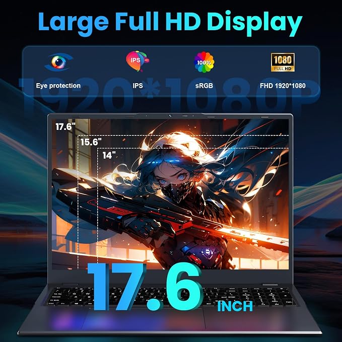 17.6 inch Student-Laptop Computer, 2025 16GB RAM 384GB SSD Expandable 512GB - Image 2