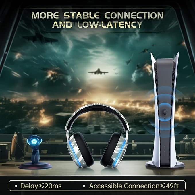 2.4GHz Wireless Gaming Headset for PS5, PS4 Fortnite & Call of Duty/FPS Gamers - Image 2