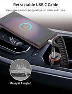 Coiled USB C to USB C Cable for Car 2Pack, 60W Retractable Apple USB C Charger - Image 4