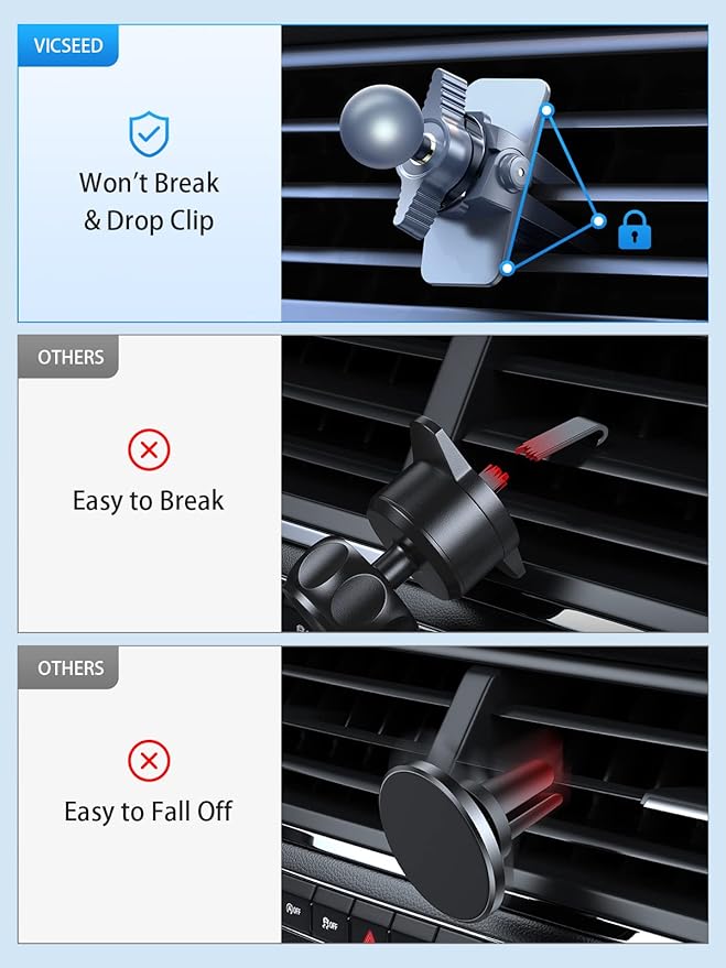 VICSEED for MagSafe Car Mount Magnetic Phone Holder for Car Vent 360 Adjustable - Image 6