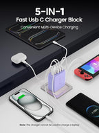 USB C Charger Block, EIZLXQ Type C Charger Fast Charging, 50W 5-Port USB Wall - Image 3